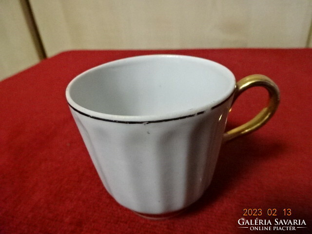 Russian porcelain coffee cup, richly gilded rim and bottom. Jokai.