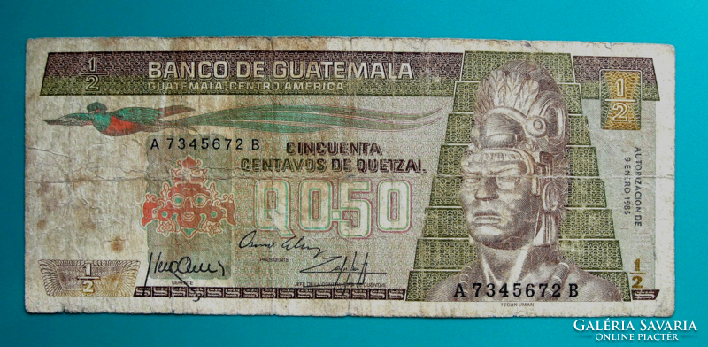 Guatemala - ½ Quetzal bankjegy - 1985