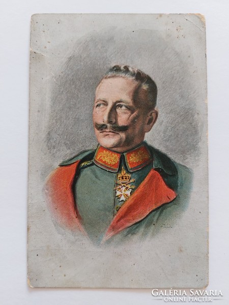 Old postcard ii. German Emperor William picture postcard