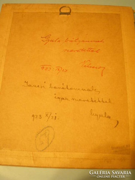 N7 Byssz Róbert 1920 bizarr szerelem és halál alkotása dupla üveglapos ritkasága 2.kép keret nélkül
