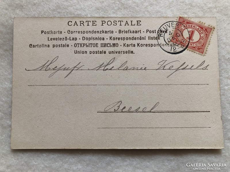 Antique long address romantic postcard - 1904 -3.