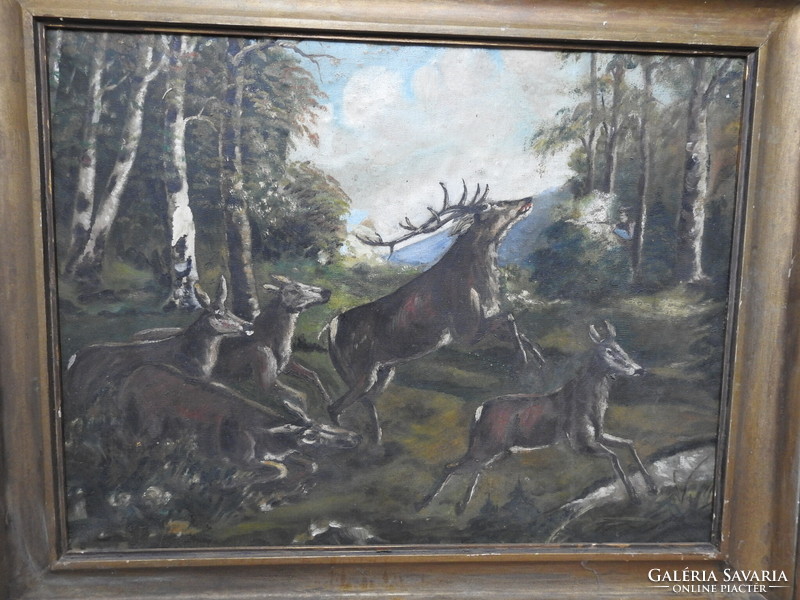 Deer - oil / canvas painting