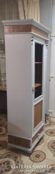 Narrow storage cabinet with tin German display case
