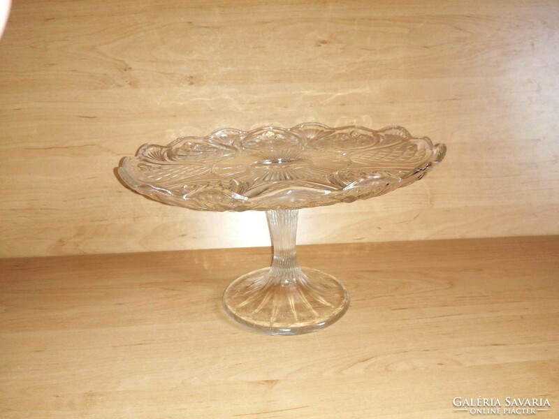 Talpas üveg tortatál sütemény kínáló asztalközép 25,5 cm (z)