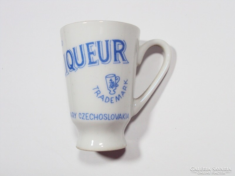 Retro old porcelain liqueur glass becher's liqueur karlovy vary Czechoslovakia - height: 5.8 cm