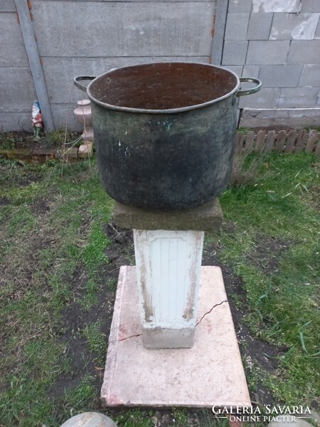 Antique copper cauldron
