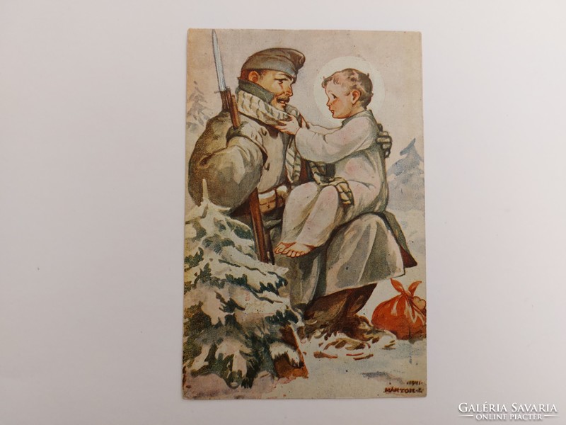Old postcard 1941 Boy Scout postcard drawing by Louis II.Vh soldier