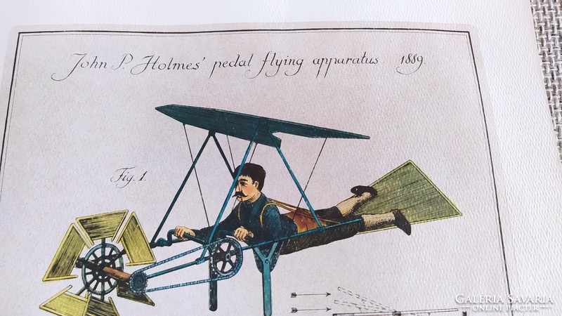 (K) Malév naptár John P. Holmes' pedal flying apparatus 1889 (repülés)
