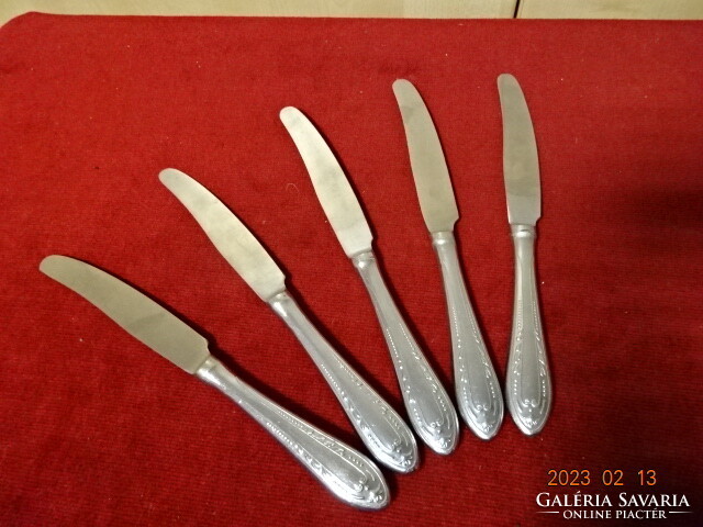 Russian silver-plated knife, length 21.5 cm. Five pieces. Jokai.