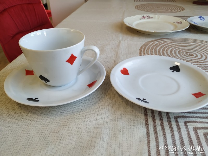 Zsolnay porcelán kávés pohár +2 tányér eladó!