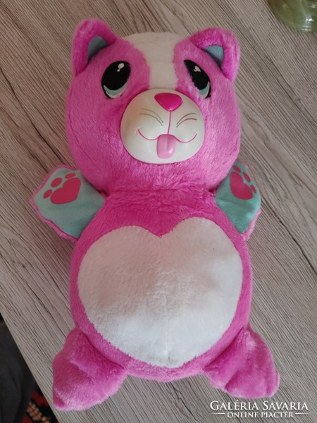 Pink cat plush that can be folded into a ball