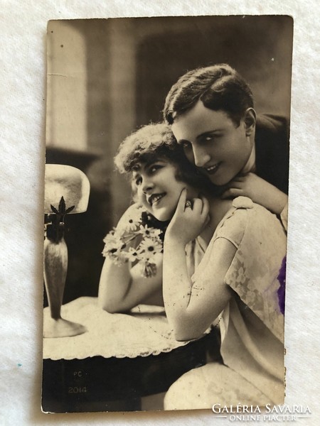 Antique, old romantic postcard -3.