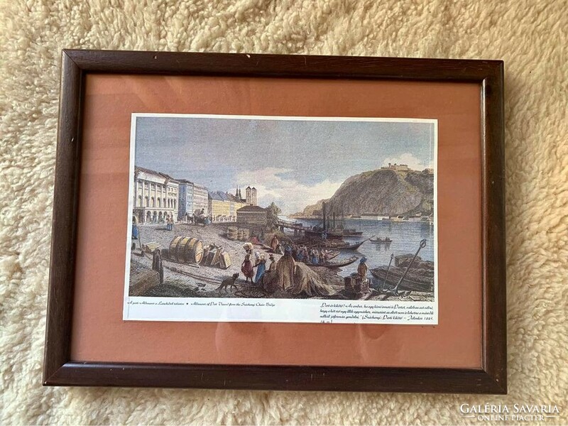 The Altuna row of Pest seen from the chain bridge, print in frame 38 cm x 28.5 cm