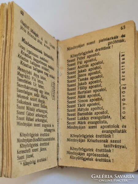 Orgonahang kisméretű imádságos és énekeskönyv 1939-44