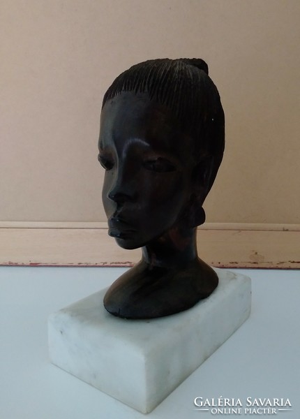 African female wooden portrait