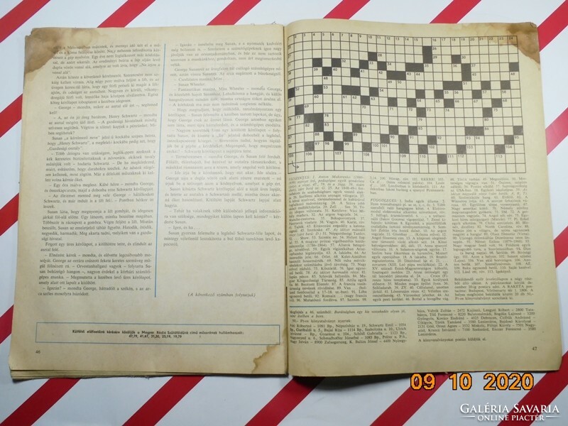 Régi retro újság Rakéta Regényújság 1979. december 11. Születésnapra ajándék