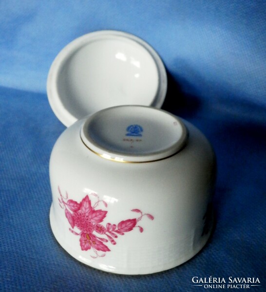 Round box painted with Herend purple pattern