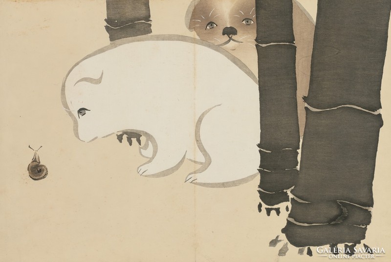 Kamisaka Sekka - Kutyakölykök - reprint