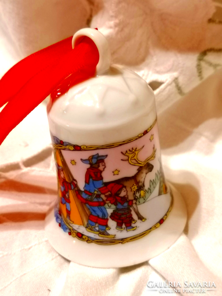 Decorative, marked porcelain Christmas bell