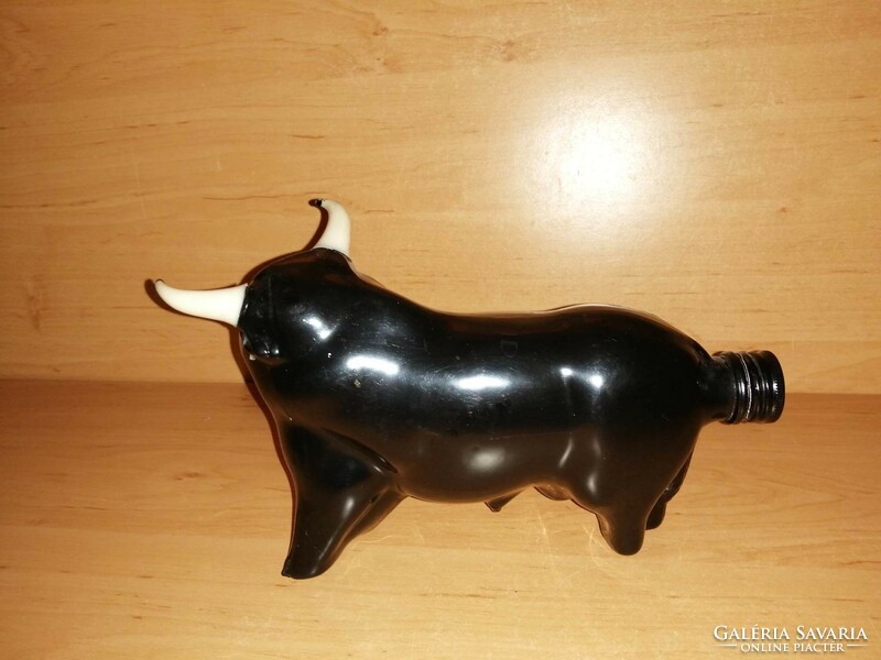 Eredeti Spanyol Sangria bika formájú üveg palack 23 cm széles 14 cm magas (z)