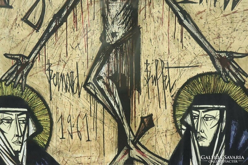Bernard BUFFET eredeti litográfiája: Jézus Krisztus crucifixion