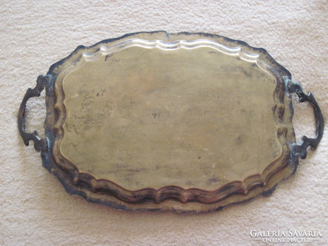 Old large engraved copper tray