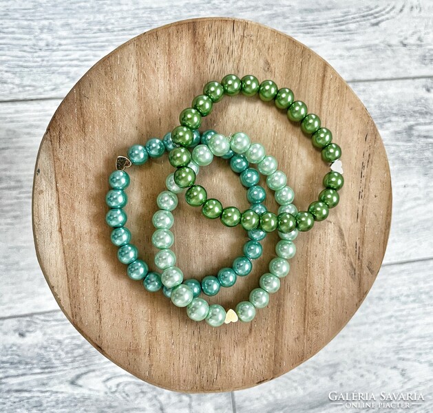 3 tekla pearl bracelets - green