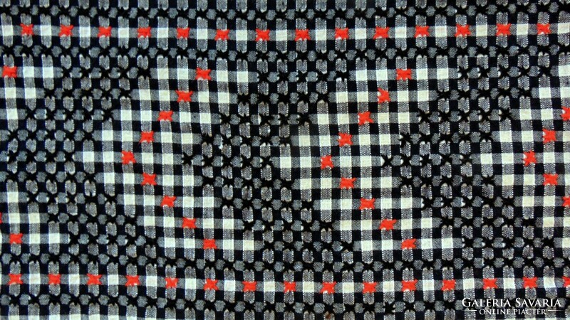 Hand-embroidered cross-stitch pepita apron