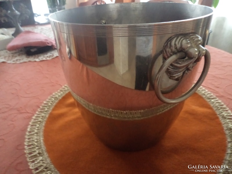 Champagne bucket from France_ richly silver plated in perfect condition