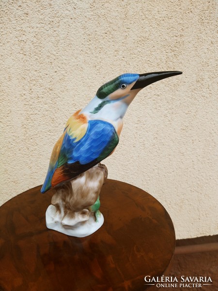 Beautiful, flawless, large Herend porcelain kingfisher 24 cm