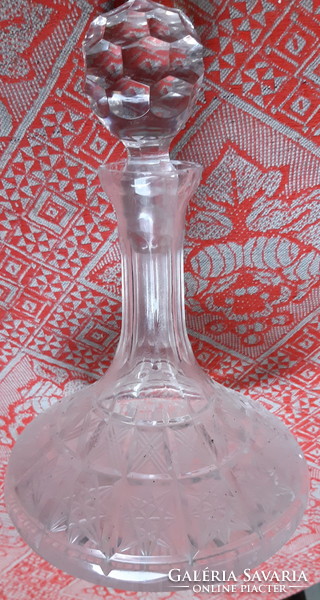 Engraved lead crystal wine decanter