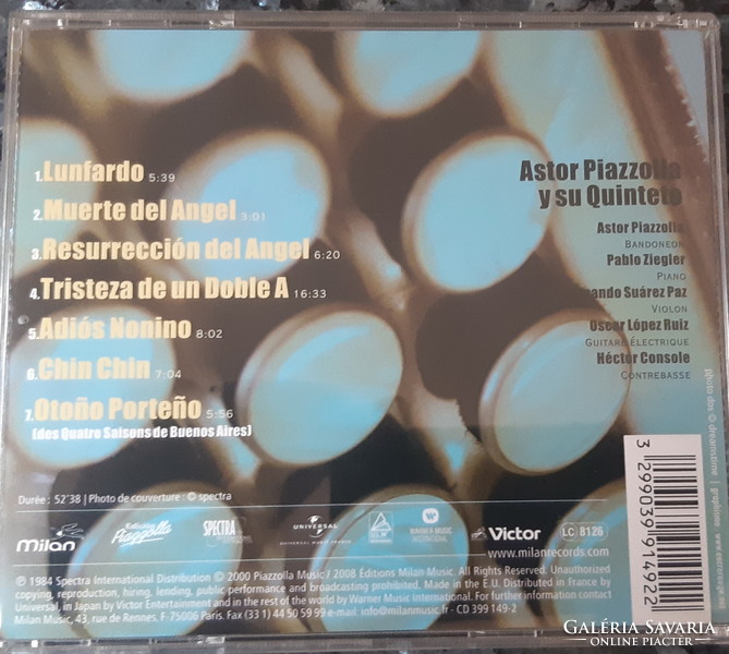 ASTOR PIAZZOLLA   Y SU QUINTETO  - ARGENTIN TANGO   CD