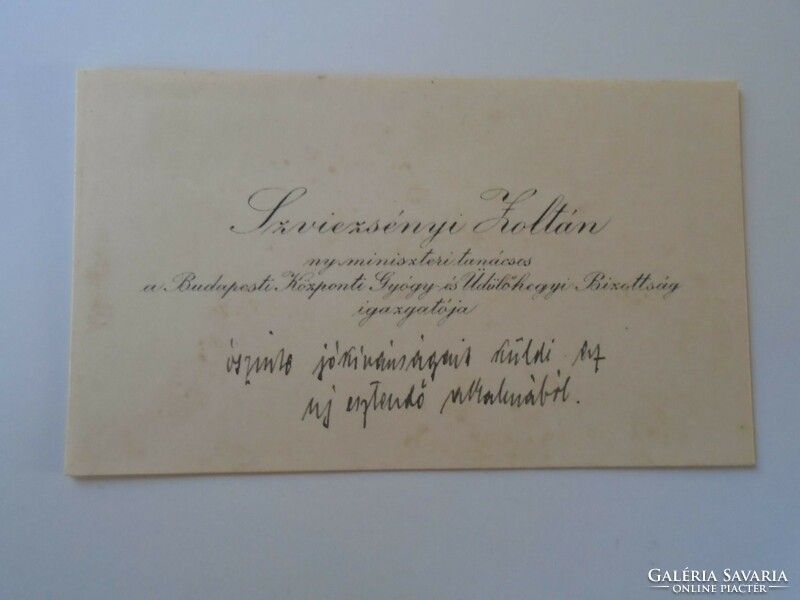 ZA415.18 Szviezsényi Zoltán, tanár, miniszteri tanácsos 1930k  névjegykártya -Nemzeti Kisebbségek