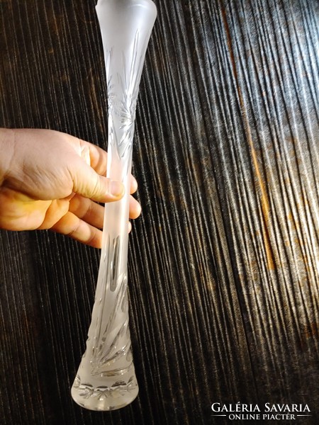 Szuperkarcsú modern kristályváza  kb.40 cm
