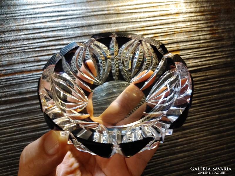 Beautiful two-tone glass crystal ashtray