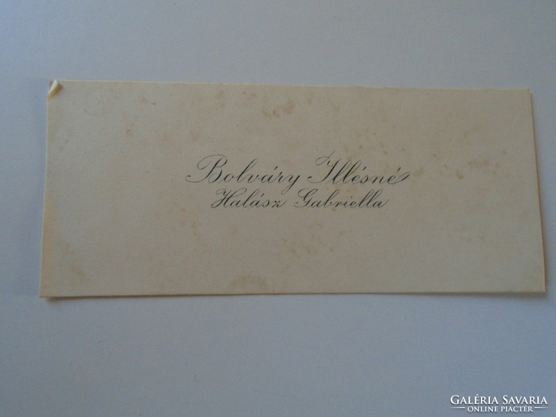 Za417.15 Illés Bolváry - fisherman Gabriella (husband m.Kir. Tanácsos) - business card 1930k