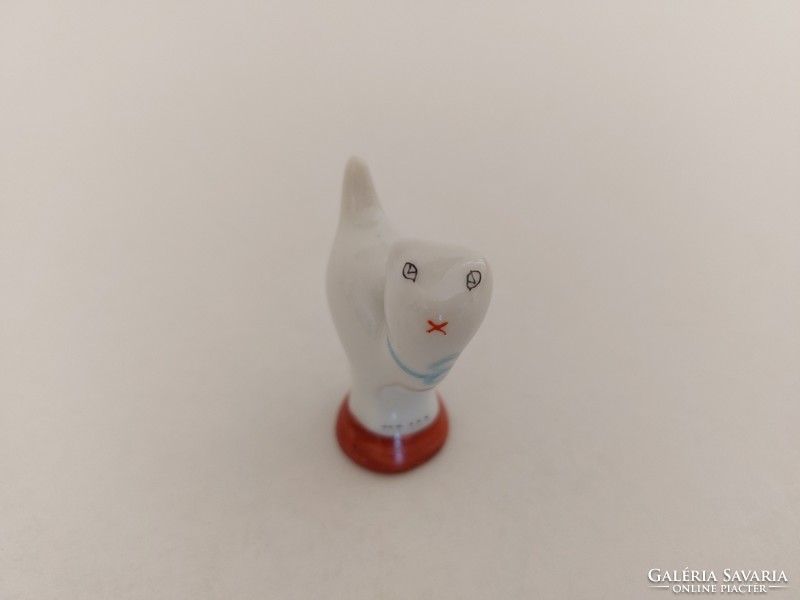 Old raven house porcelain mini kitten white cat