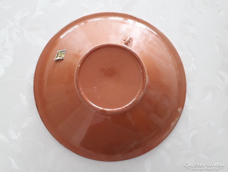 Régi Karcagi kerámia tányér falitányér népi fali dísz 26 cm