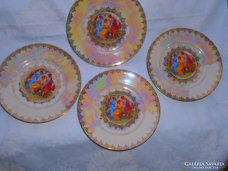 4 db Drasche lüszteres antik jelenetes   süteményes  tányér 1500 Ft/ db