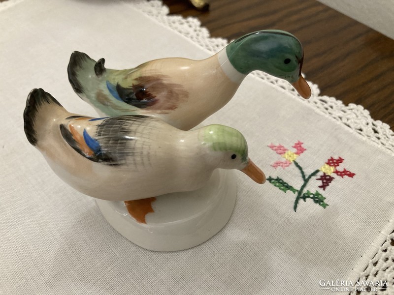 Pair of Aquincum ducks, figural porcelain