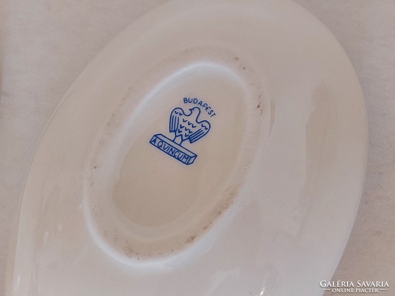 Régi Budapest Aquincum porcelán tojás ibolya mintás bonbonier