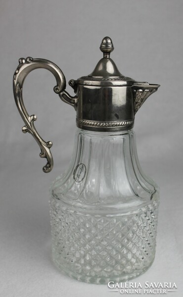 Beautiful, Italian vintage decorative carafe, spout, with silver-plated top. at the Sheraton