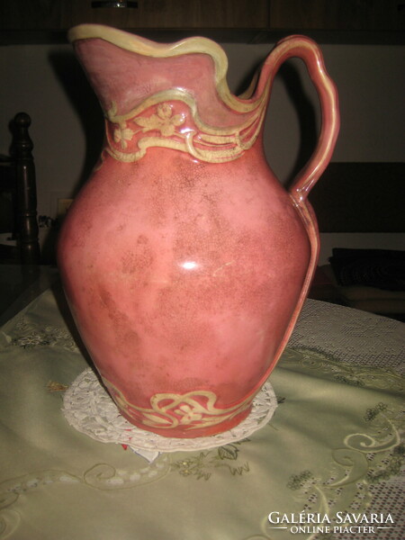 Art Nouveau pink spout, marked but difficult to identify, 32 cm
