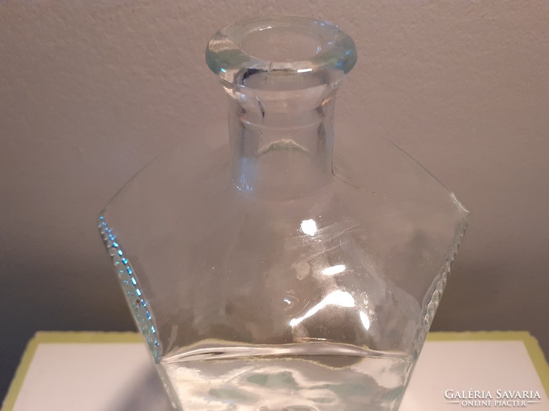 Régi nagy patikaüveg külsőleg feliratos régi szögletes gyógyszertári palack
