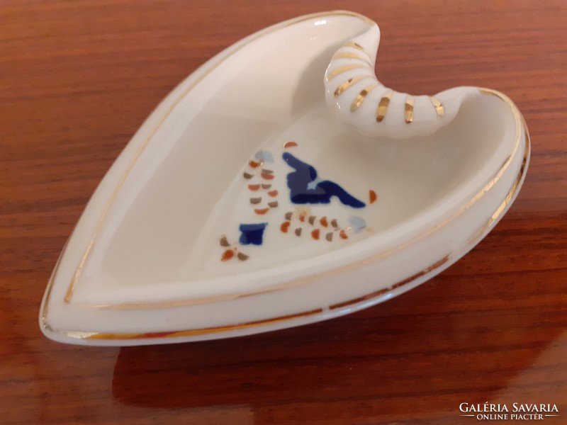 Old zsolnay porcelain heart shaped ashtray ashtray