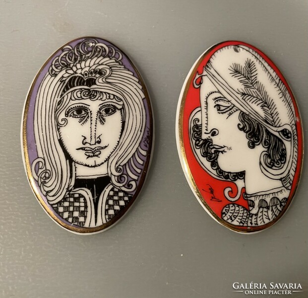 Saxon endre: Hólloháza porcelain pendants