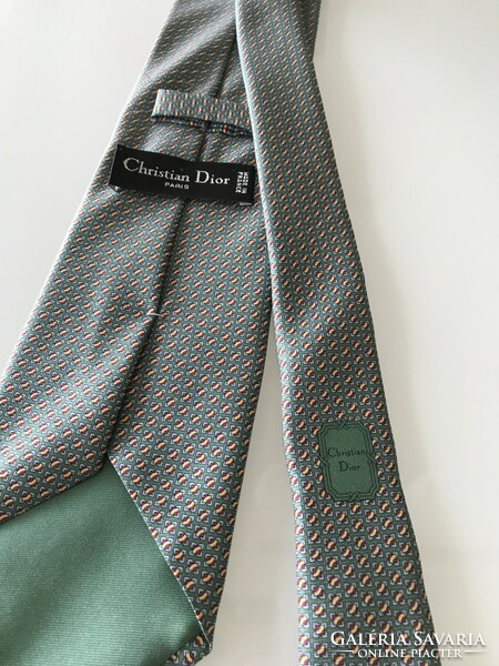 Christian Dior selyem nyakkendő apró, elegáns mintával, új