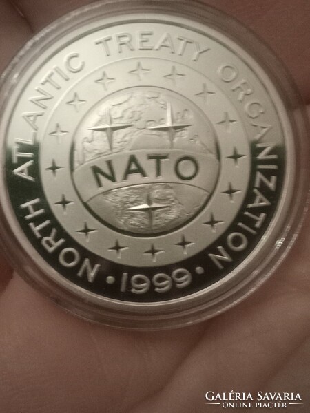 Nato accession 925 silver commemorative coin with certificate in gift box