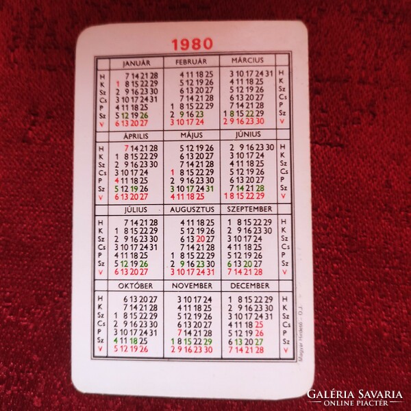 Bee card calendar 1980
