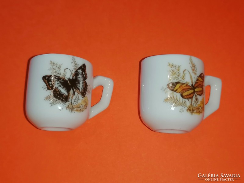 Butterfly porcelain 2.8 cm. Mini cup for doll house. 42.